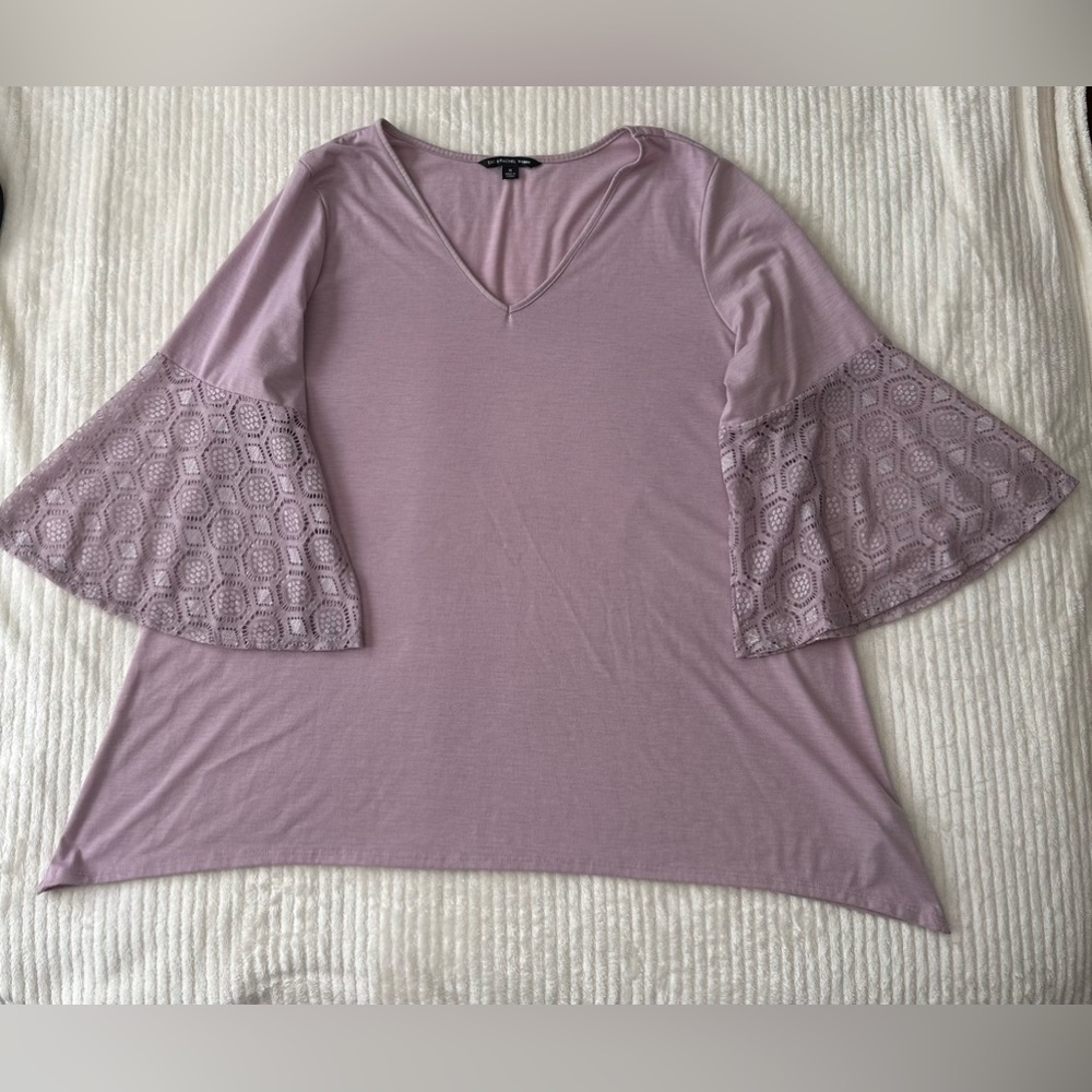 Zac & Rachel Purple Lace Bell Sleeve Size 1X - Picture 5 of 10